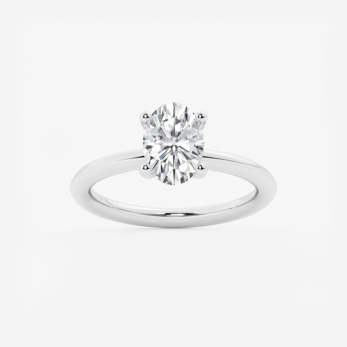 1 5/8 ctw Oval Lab Grown Diamond Hidden Halo Engagement Ring