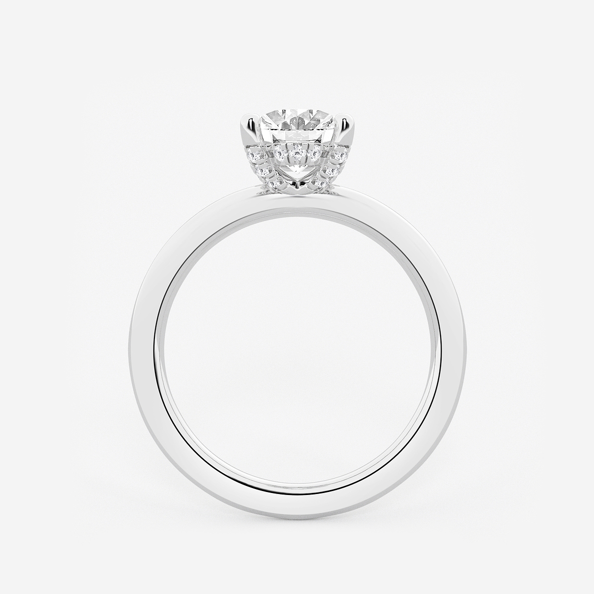 Additional Image 1 for  1 5/8 ctw Oval Lab Grown Diamond Hidden Halo Engagement Ring
