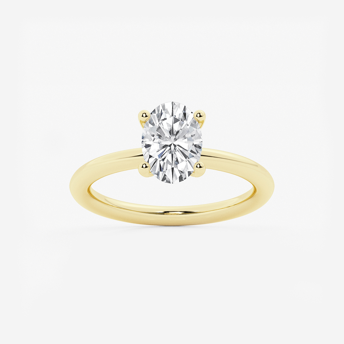 1 5/8 ctw Oval Lab Grown Diamond Hidden Halo Engagement Ring