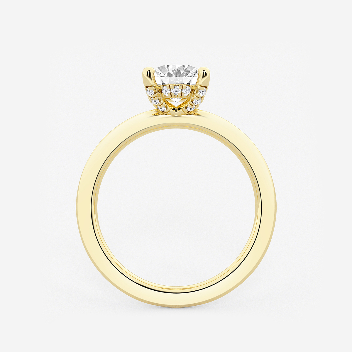Additional Image 1 for  1 5/8 ctw Oval Lab Grown Diamond Hidden Halo Engagement Ring