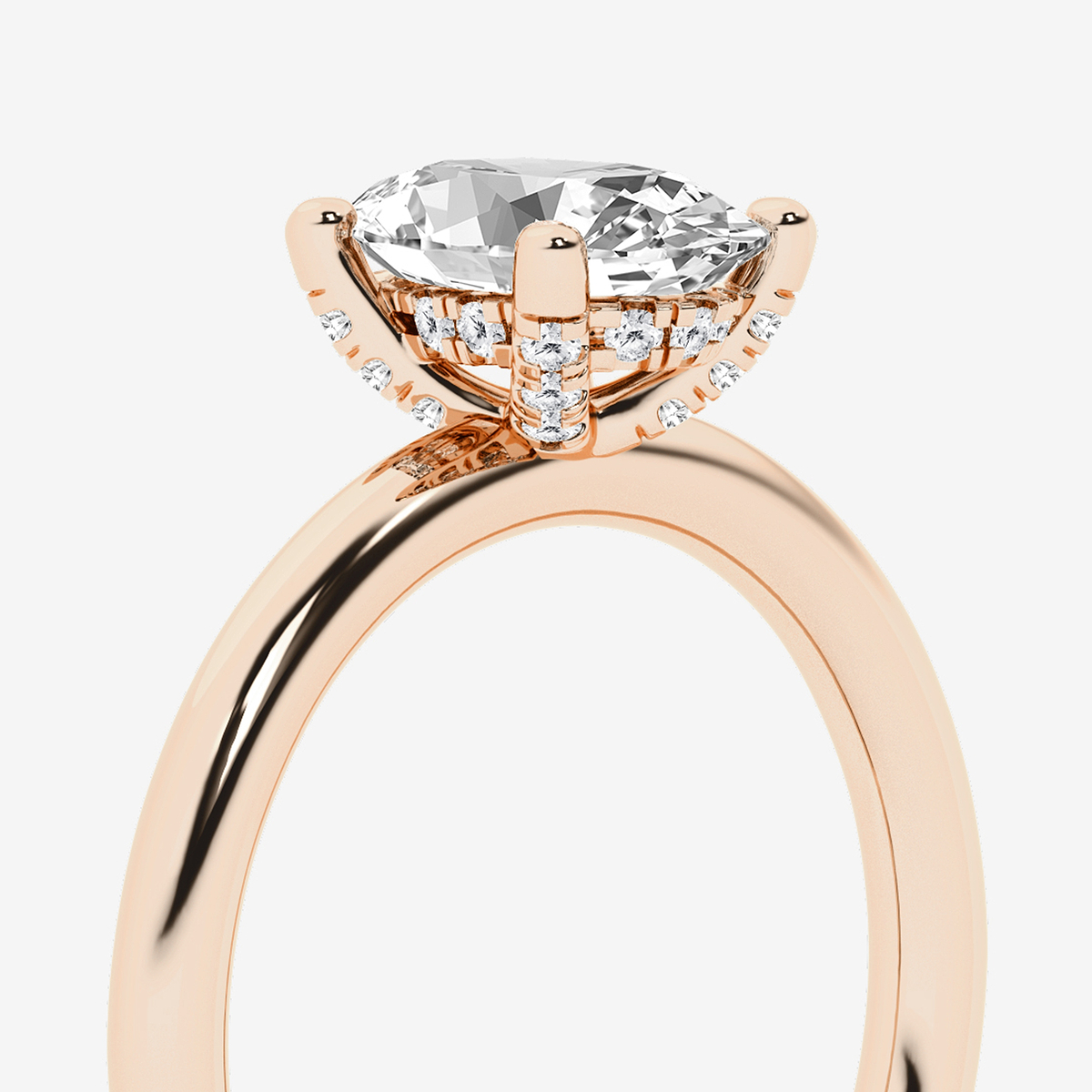 Additional Image 2 for  1 5/8 ctw Oval Lab Grown Diamond Hidden Halo Engagement Ring