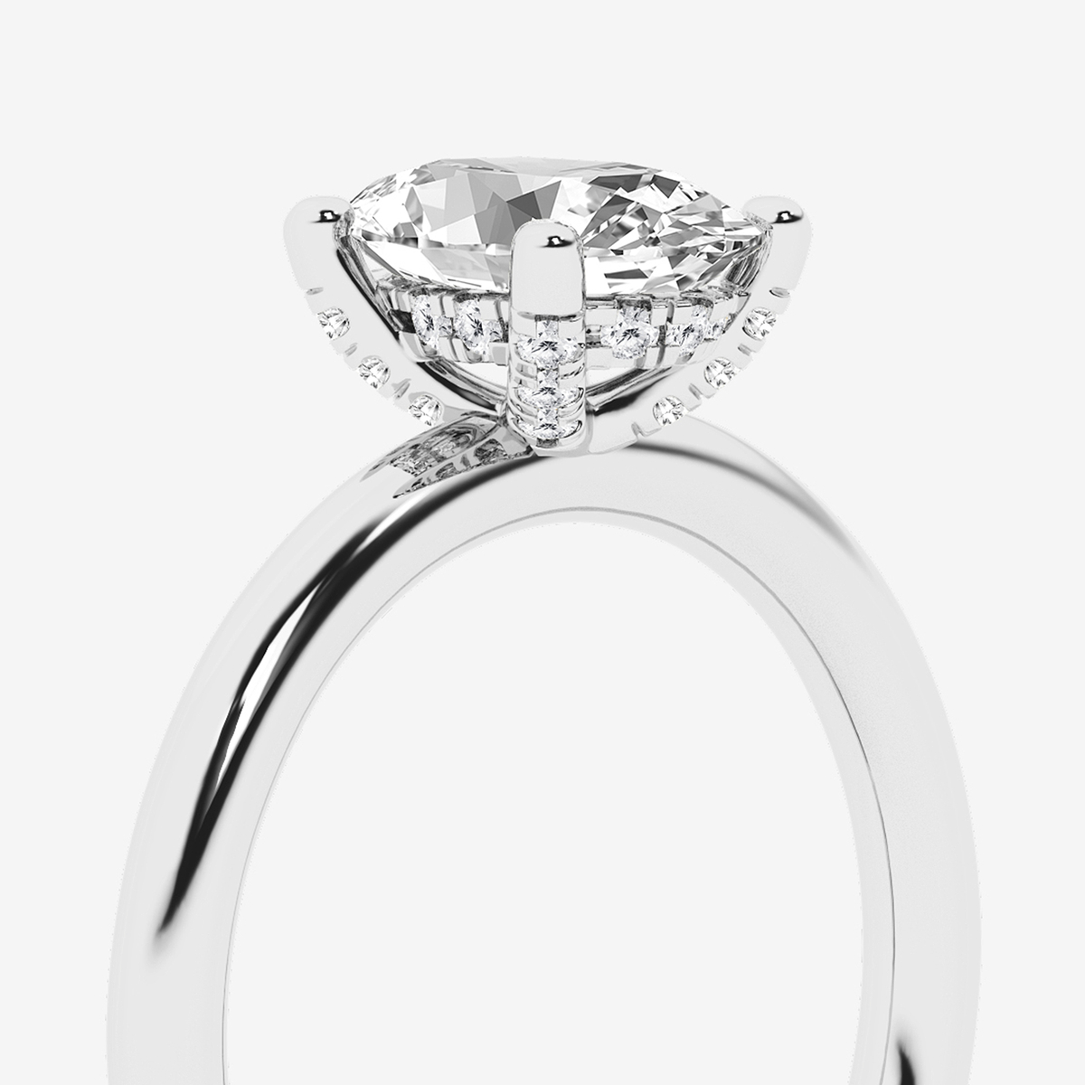 Additional Image 2 for  2 1/10 ctw Oval Lab Grown Diamond Hidden Halo Engagement Ring