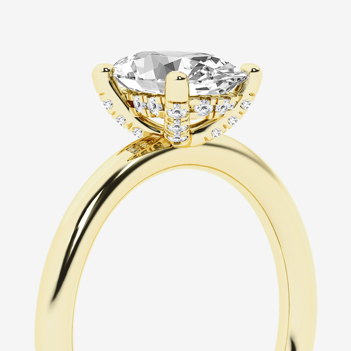 Additional Image 2 for  2 1/10 ctw Oval Lab Grown Diamond Hidden Halo Engagement Ring