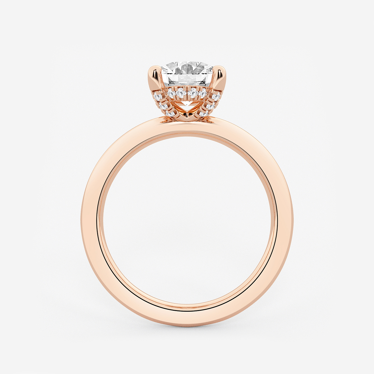 Additional Image 1 for  2 1/10 ctw Oval Lab Grown Diamond Hidden Halo Engagement Ring