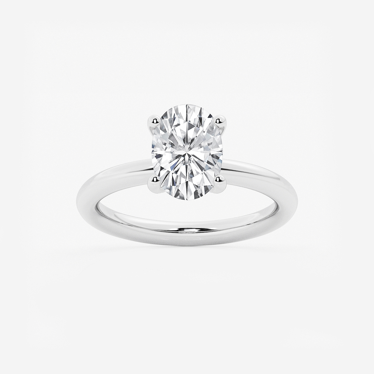 2 1/10 ctw Oval Lab Grown Diamond Hidden Halo Engagement Ring