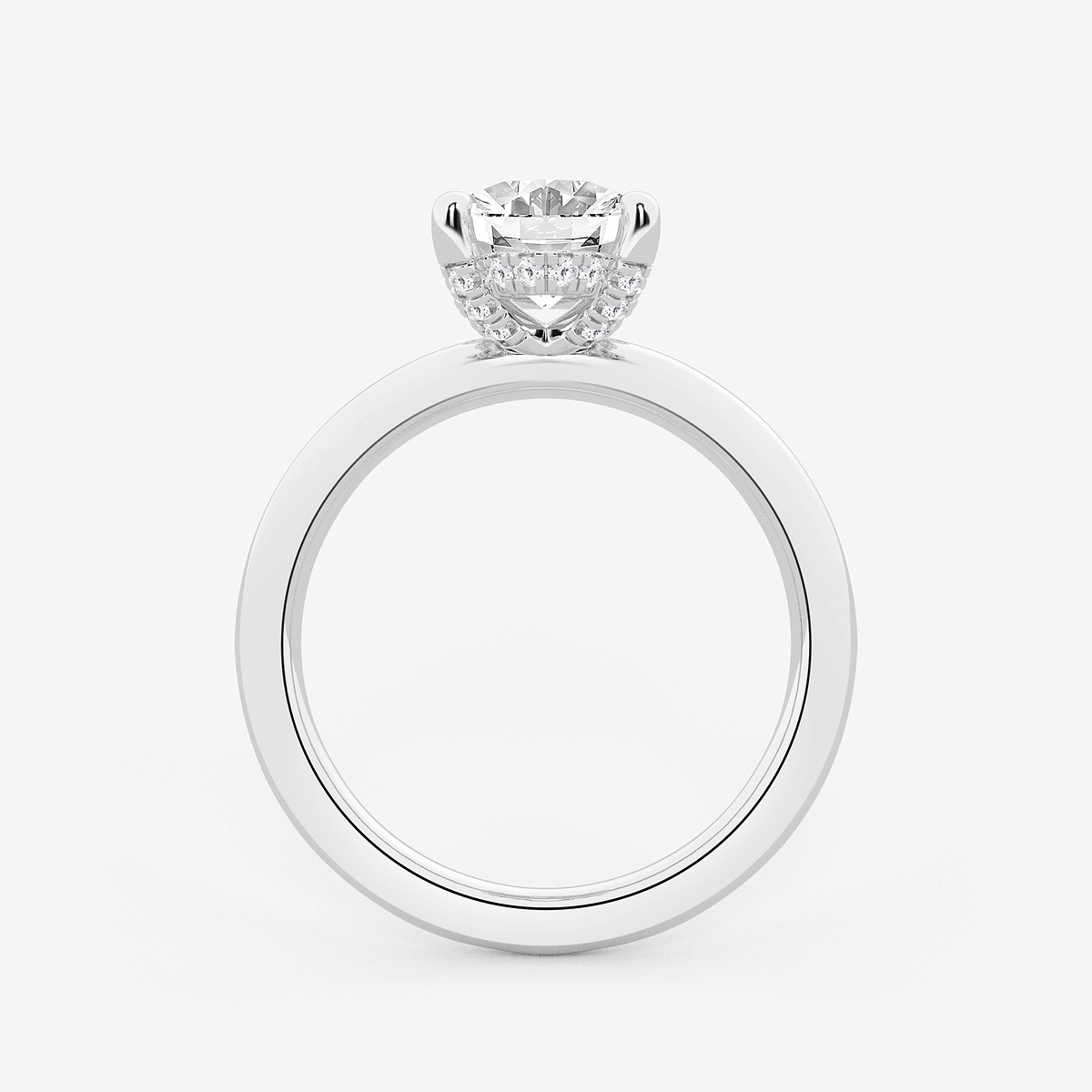 Additional Image 1 for  2 1/10 ctw Oval Lab Grown Diamond Hidden Halo Engagement Ring