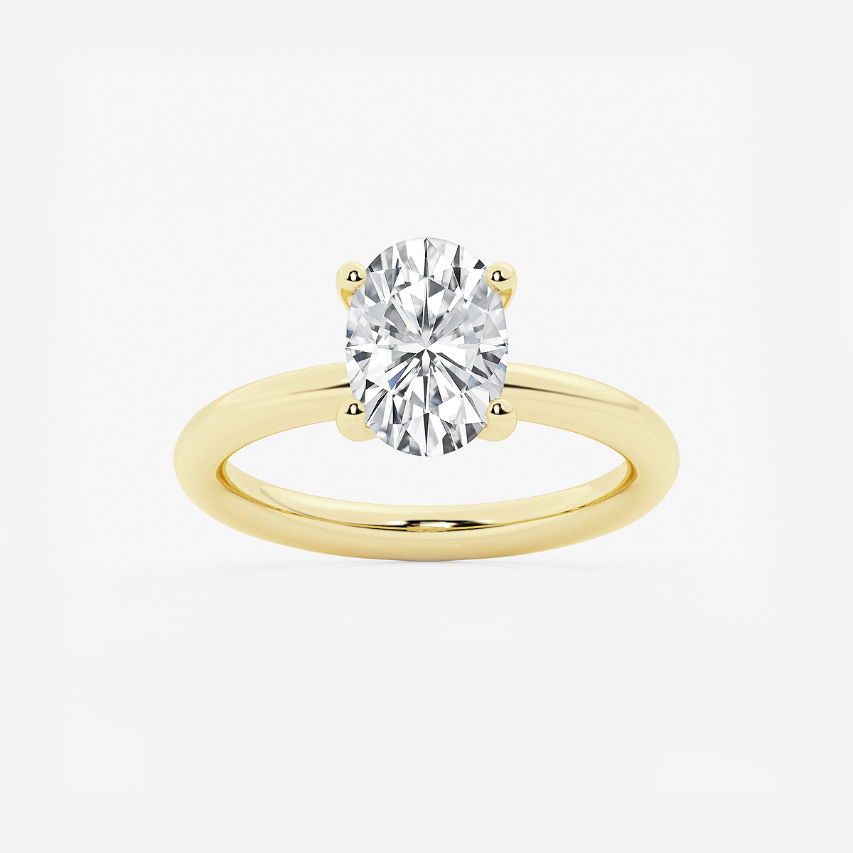 2 1/10 ctw Oval Lab Grown Diamond Hidden Halo Engagement Ring