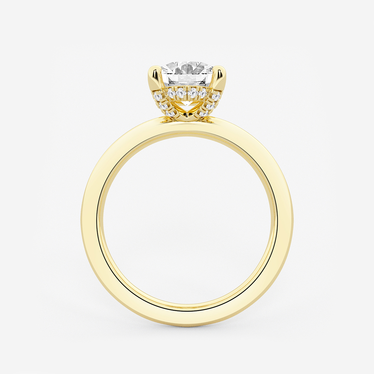 Additional Image 1 for  2 1/10 ctw Oval Lab Grown Diamond Hidden Halo Engagement Ring
