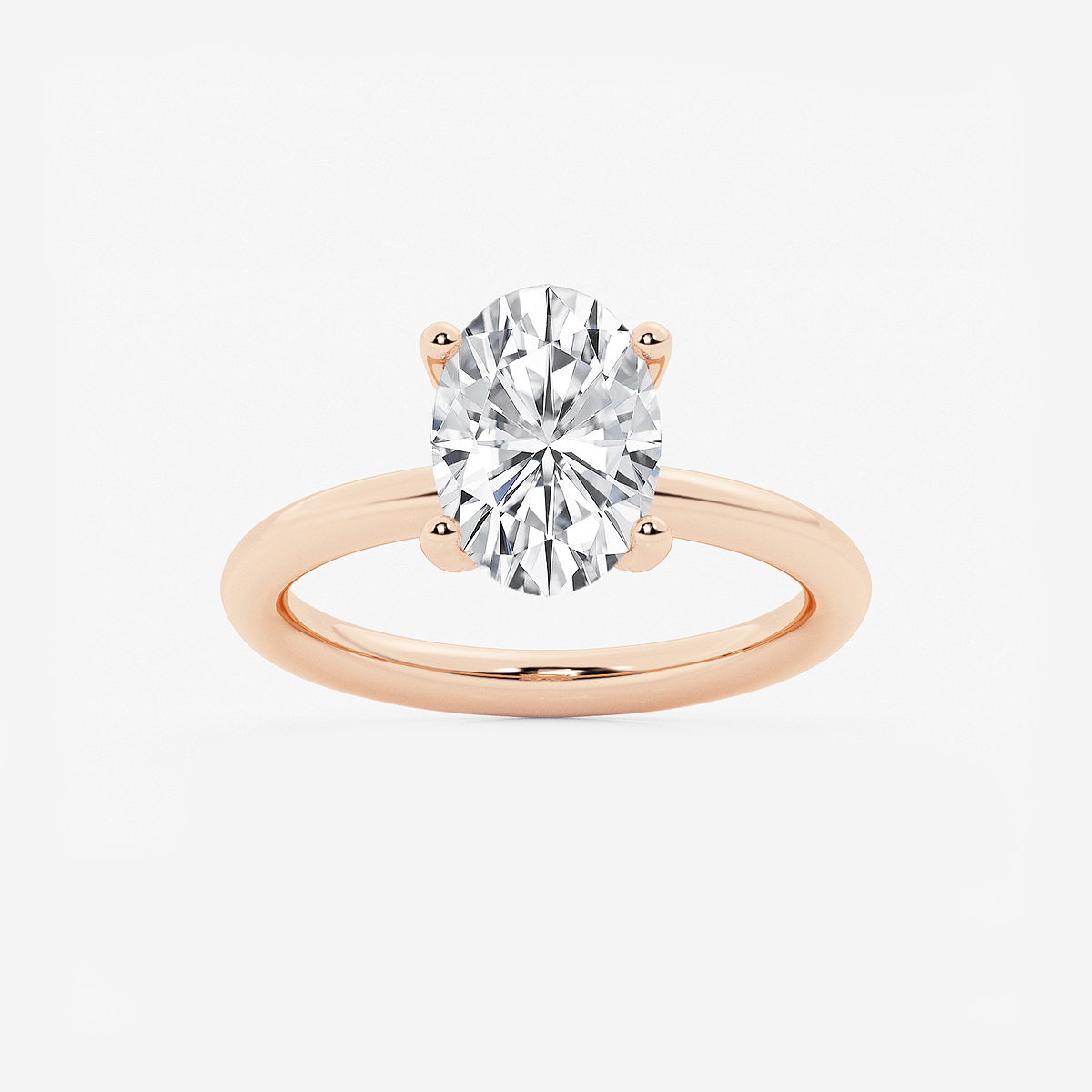 2 5/8 ctw Oval Lab Grown Diamond Hidden Halo Engagement Ring