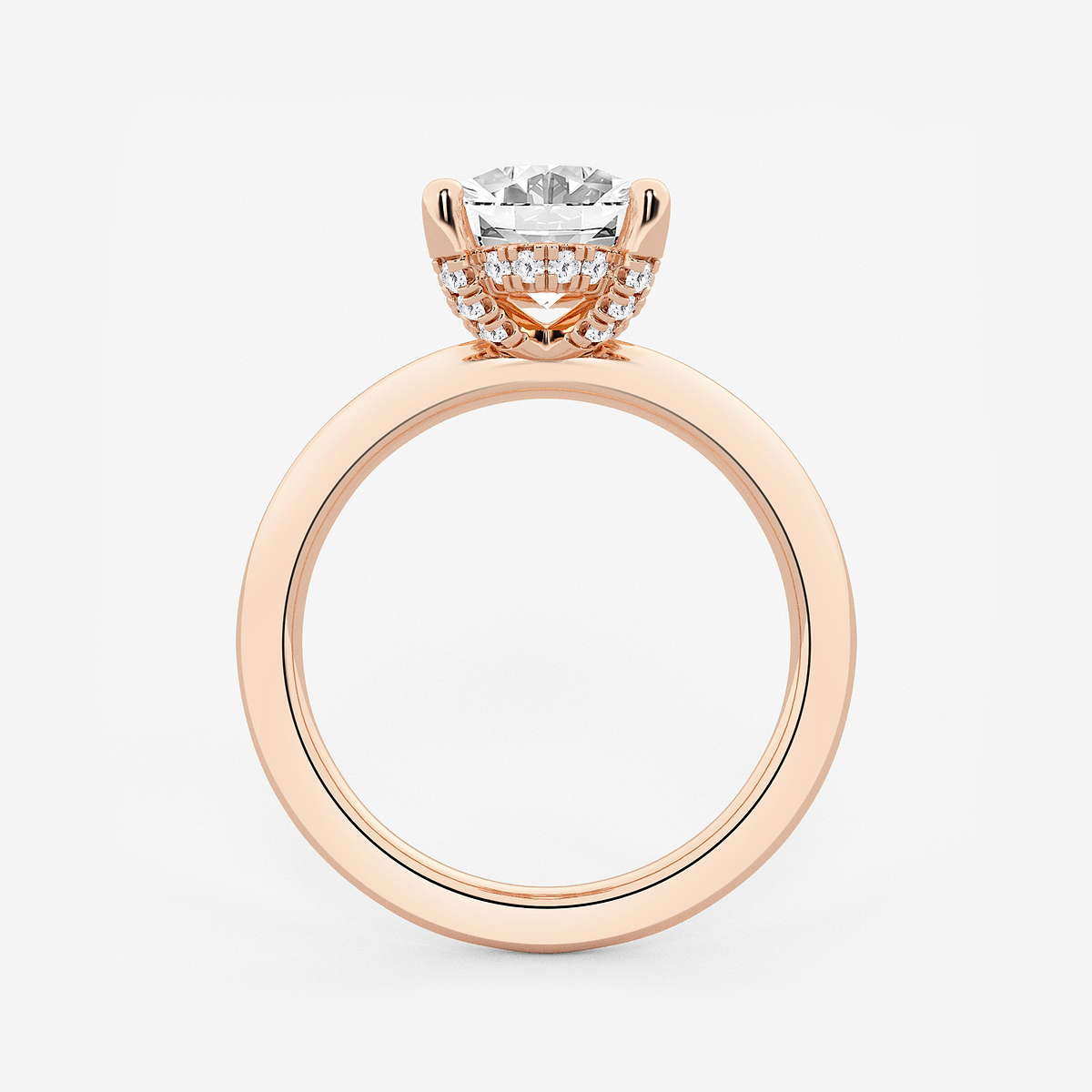Additional Image 1 for  2 5/8 ctw Oval Lab Grown Diamond Hidden Halo Engagement Ring