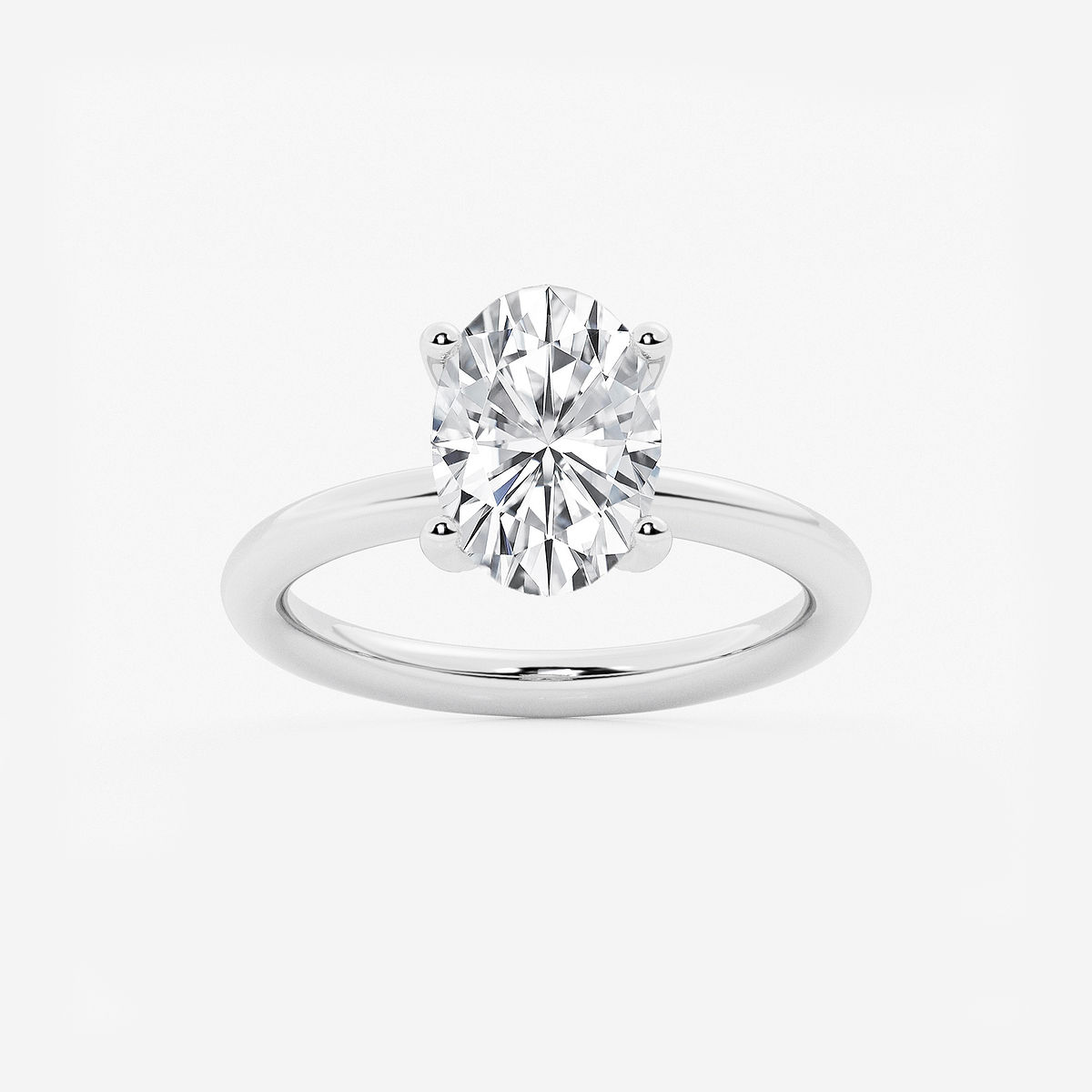 2 5/8 ctw Oval Lab Grown Diamond Hidden Halo Engagement Ring
