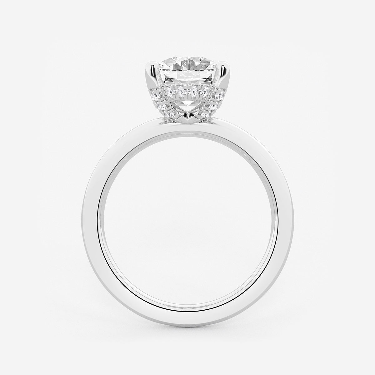 Additional Image 1 for  2 5/8 ctw Oval Lab Grown Diamond Hidden Halo Engagement Ring