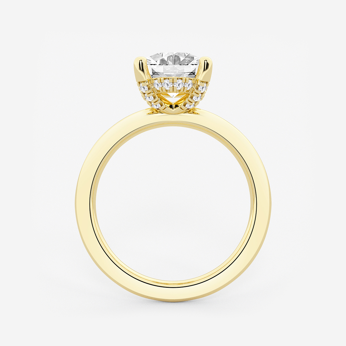 Additional Image 1 for  2 5/8 ctw Oval Lab Grown Diamond Hidden Halo Engagement Ring