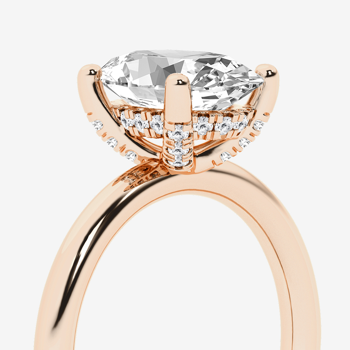 Additional Image 2 for  2 5/8 ctw Oval Lab Grown Diamond Hidden Halo Engagement Ring