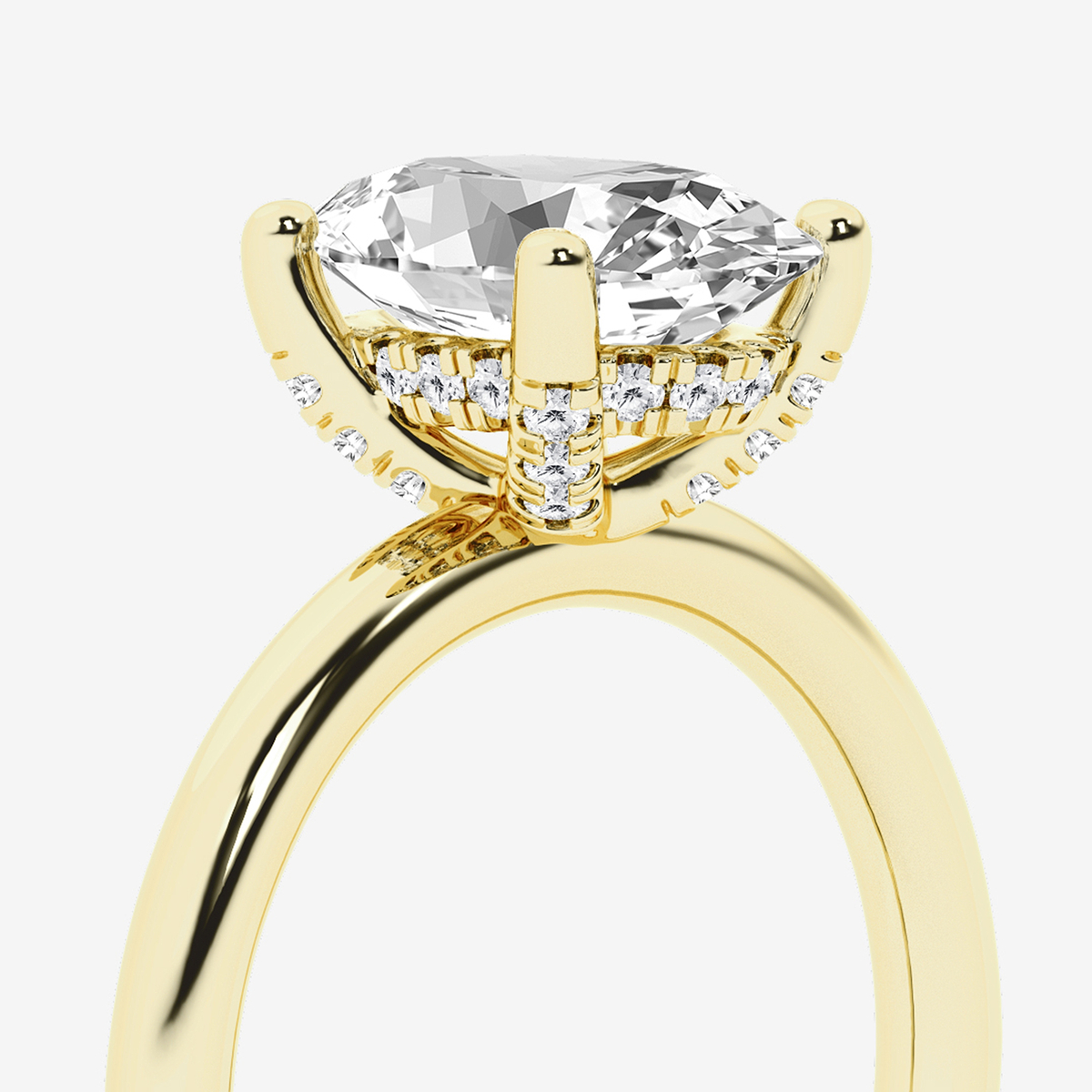 Additional Image 2 for  2 5/8 ctw Oval Lab Grown Diamond Hidden Halo Engagement Ring
