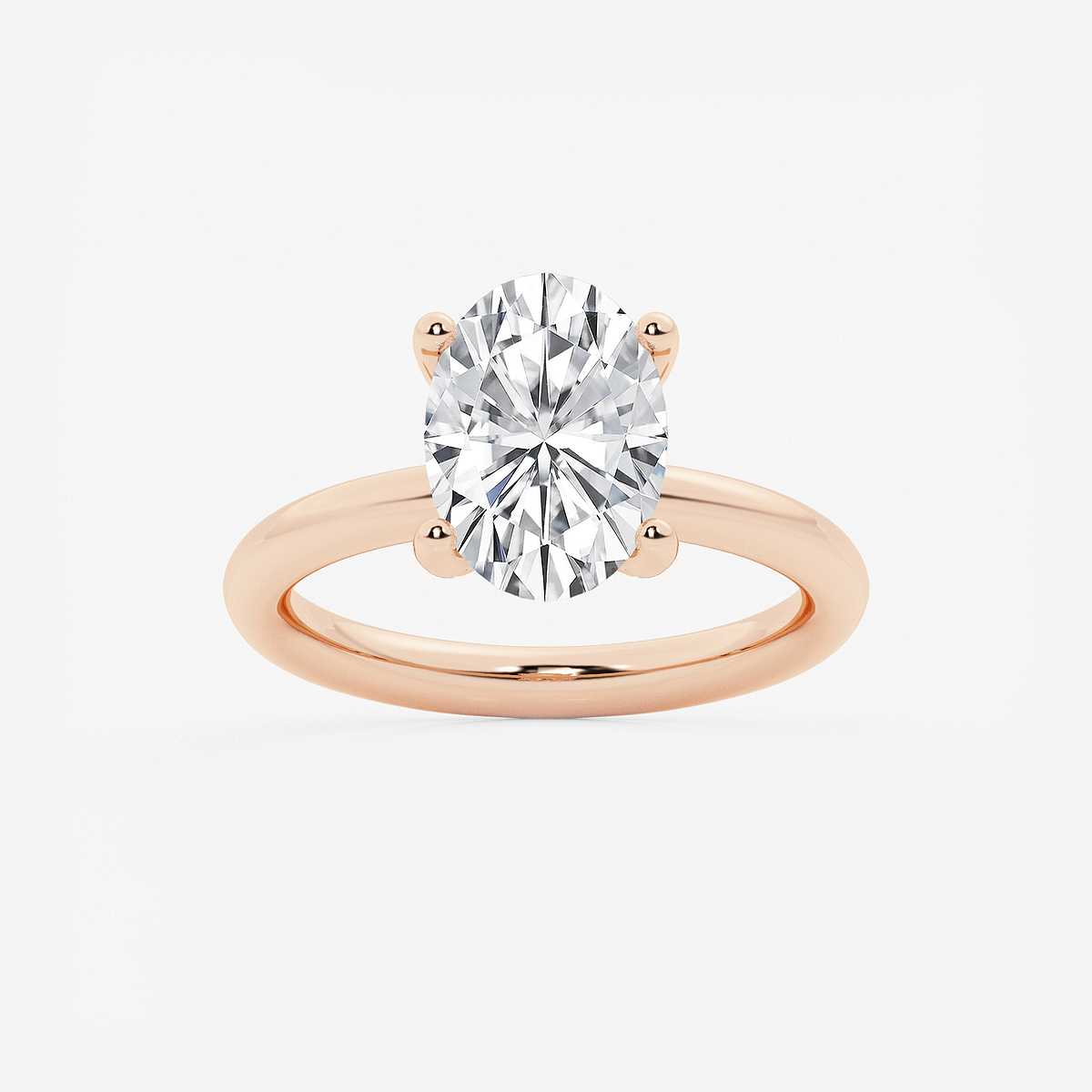 3 1/8 ctw Oval Lab Grown Diamond Hidden Halo Engagement Ring