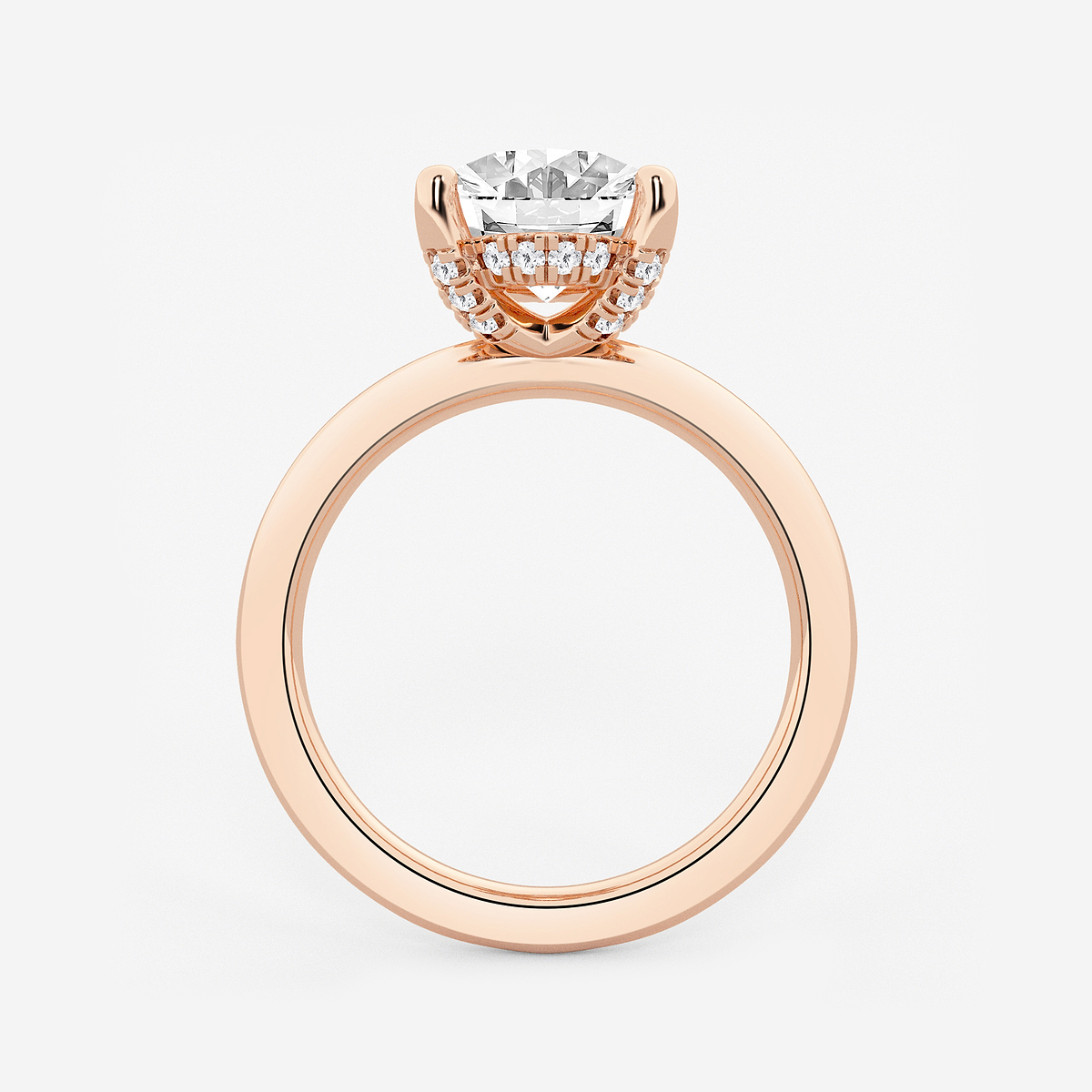 Additional Image 1 for  3 1/8 ctw Oval Lab Grown Diamond Hidden Halo Engagement Ring