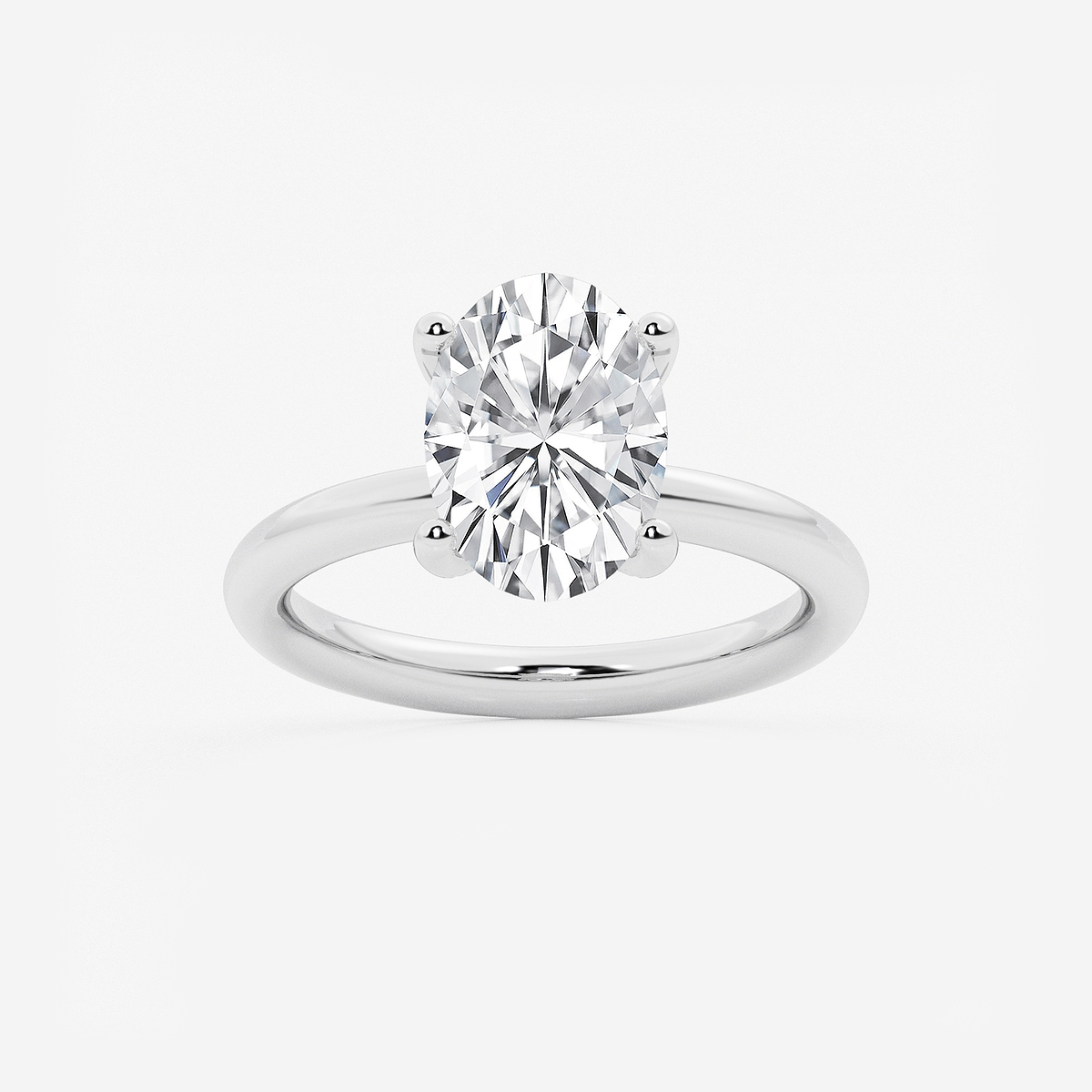 3 1/8 ctw Oval Lab Grown Diamond Hidden Halo Engagement Ring