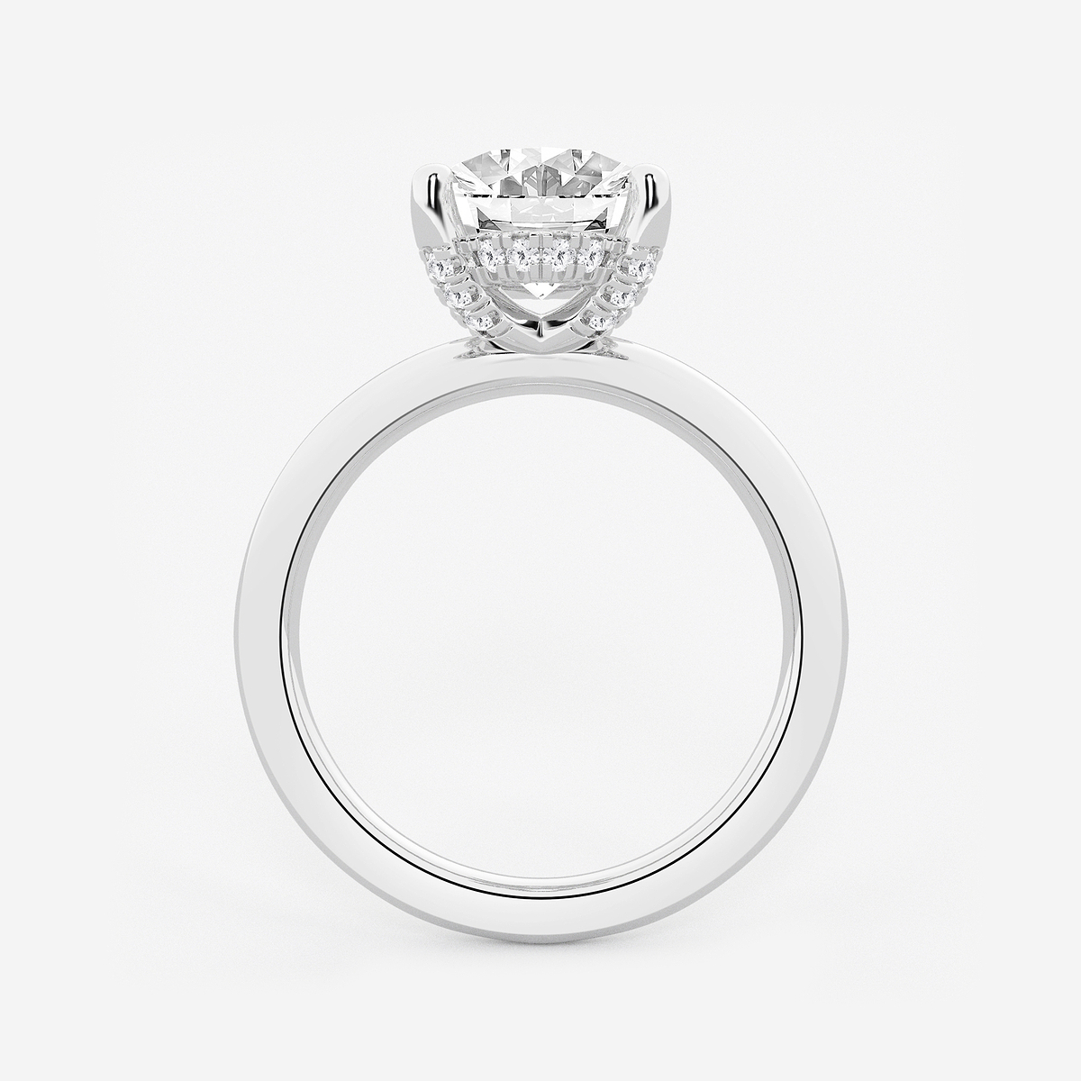 Additional Image 1 for  3 1/8 ctw Oval Lab Grown Diamond Hidden Halo Engagement Ring