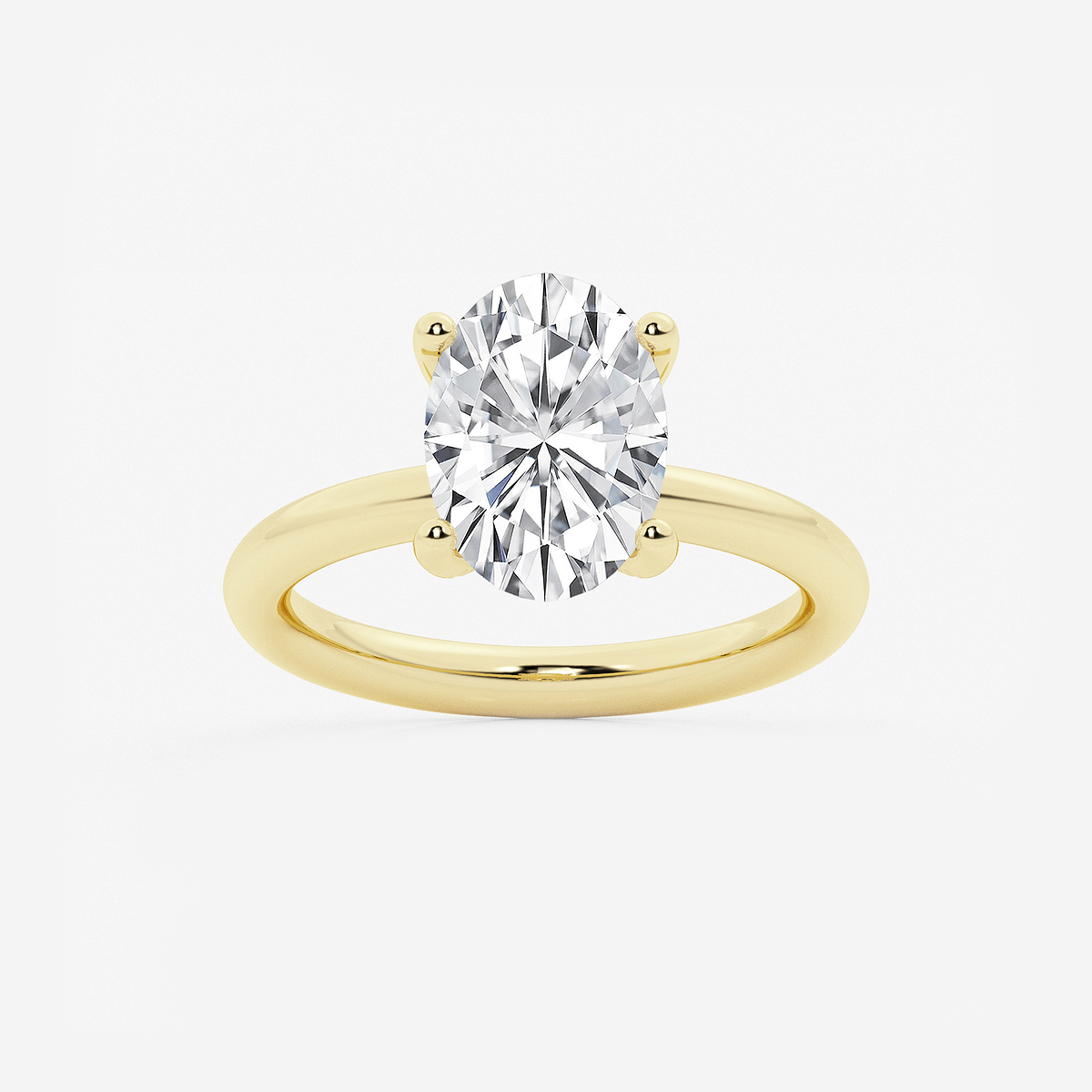 3 1/8 ctw Oval Lab Grown Diamond Hidden Halo Engagement Ring
