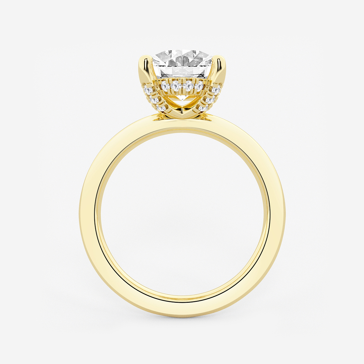 Additional Image 1 for  3 1/8 ctw Oval Lab Grown Diamond Hidden Halo Engagement Ring