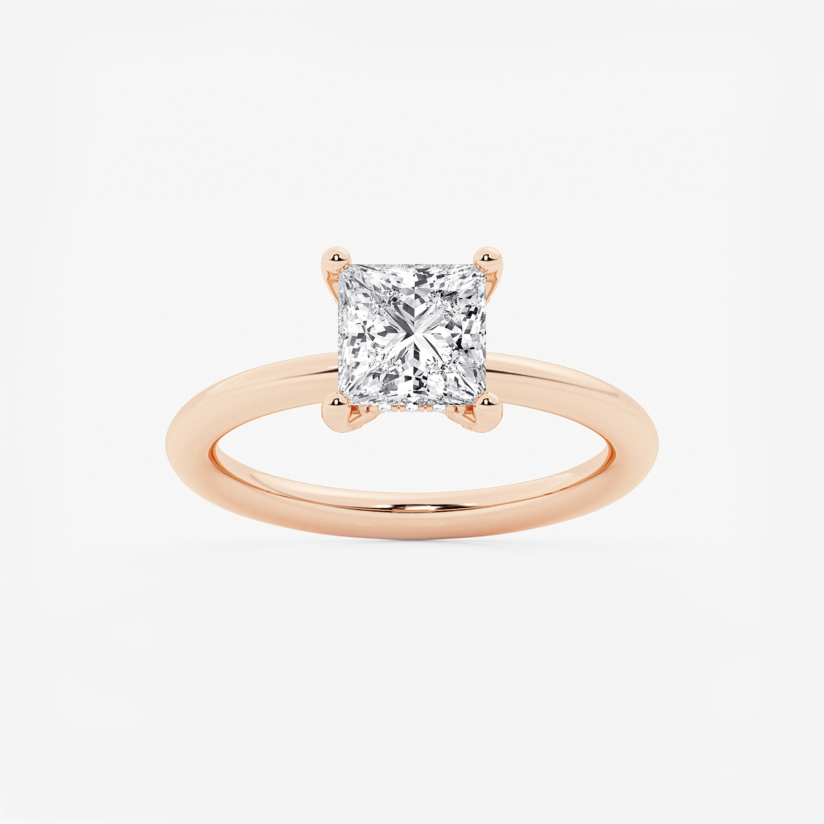 1 5/8 ctw Princess Lab Grown Diamond Hidden Halo Engagement Ring