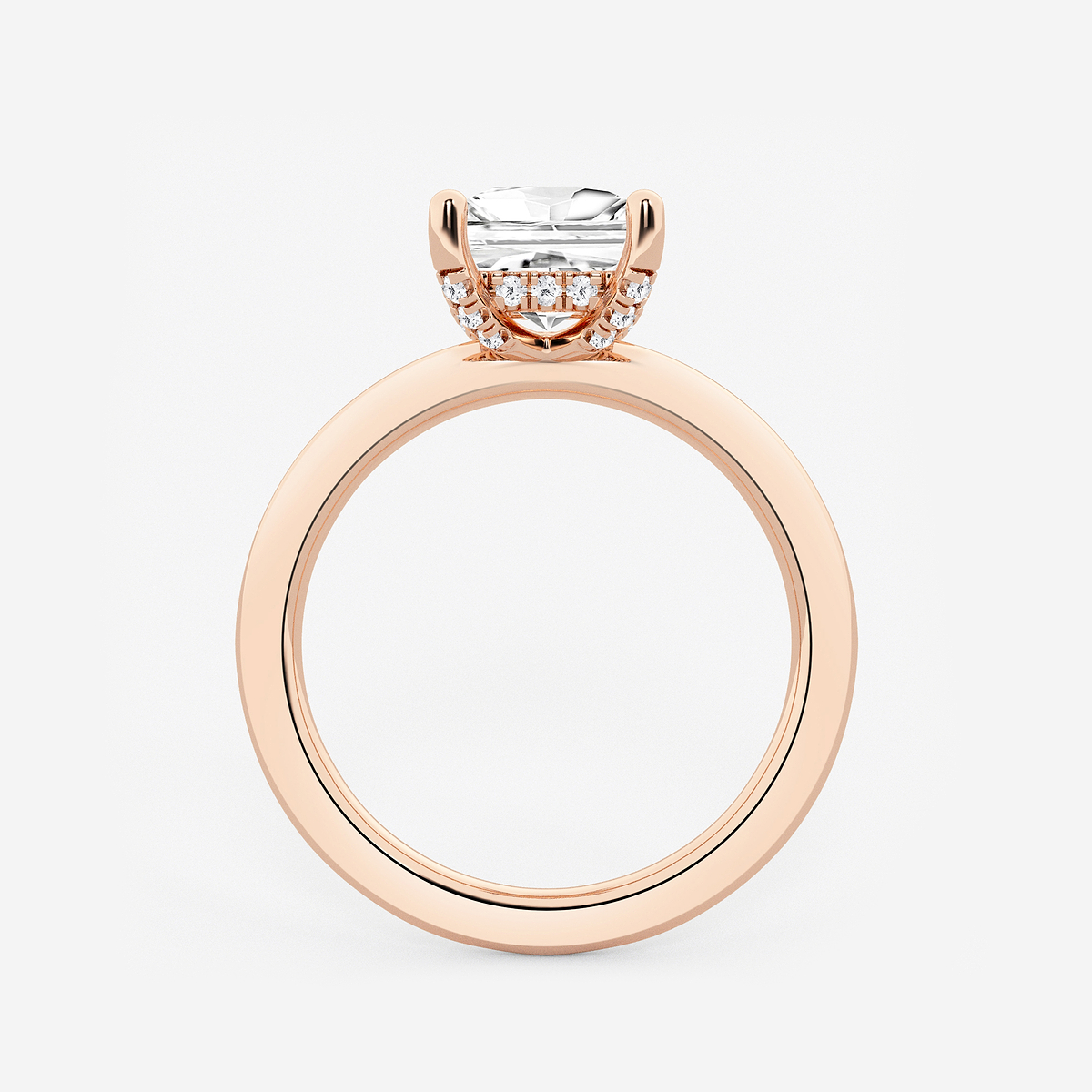 Additional Image 1 for  1 5/8 ctw Princess Lab Grown Diamond Hidden Halo Engagement Ring