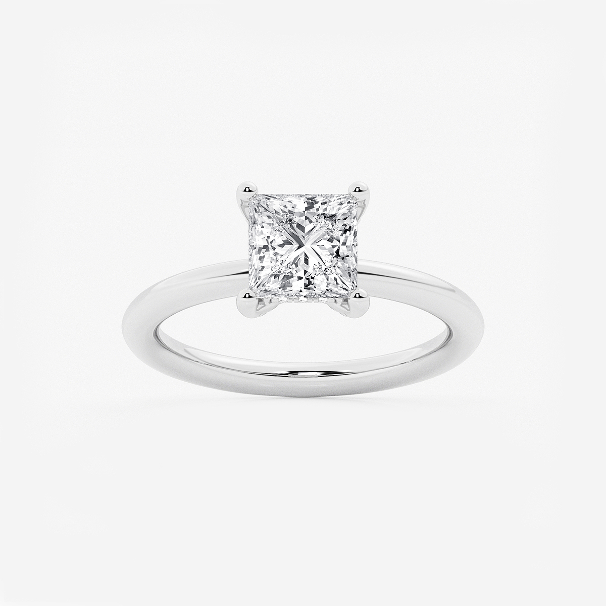1 5/8 ctw Princess Lab Grown Diamond Hidden Halo Engagement Ring