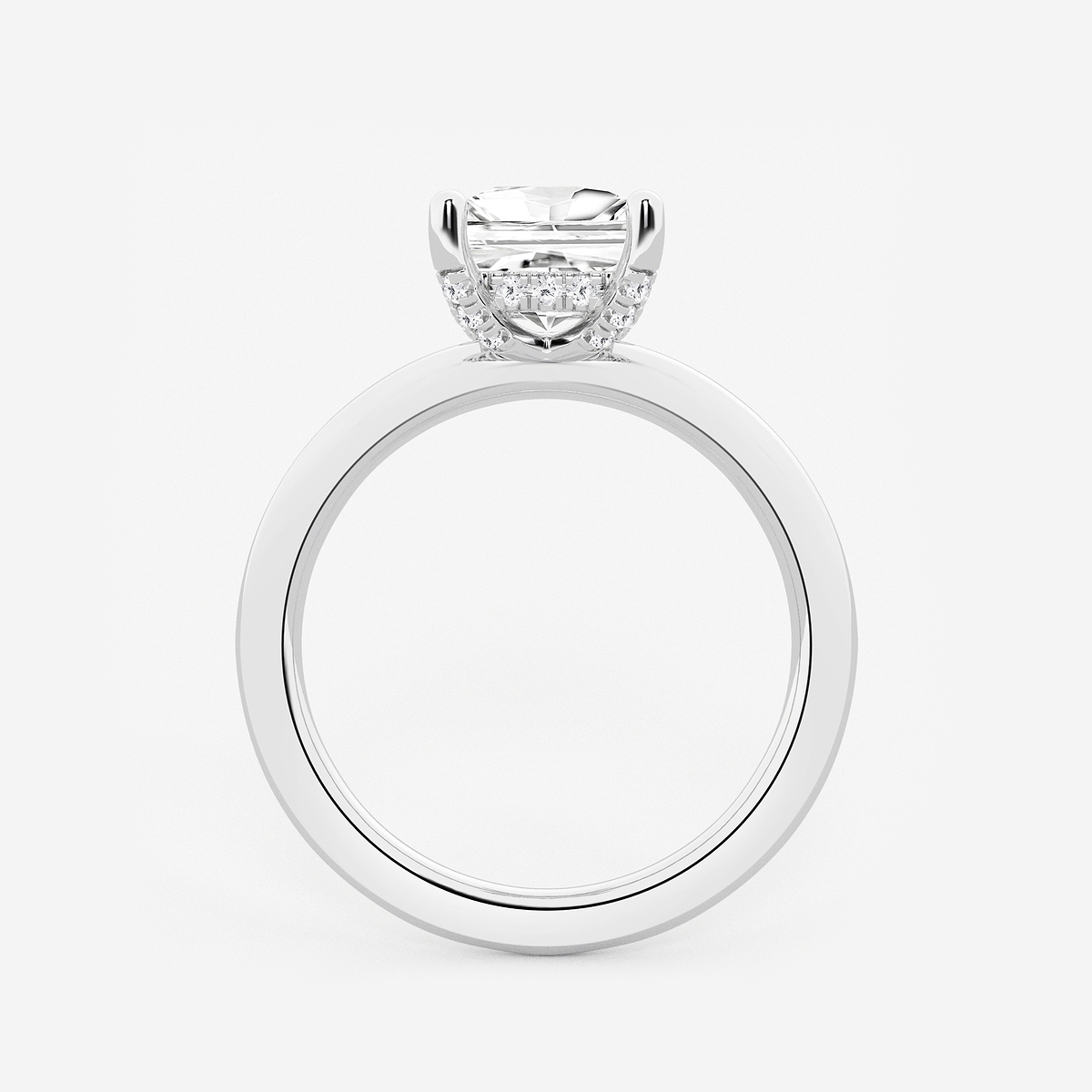 Additional Image 1 for  1 5/8 ctw Princess Lab Grown Diamond Hidden Halo Engagement Ring