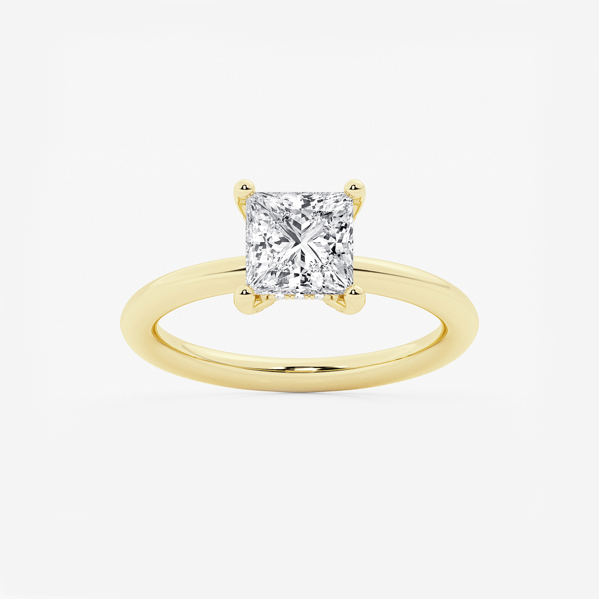 1 5/8 ctw Princess Lab Grown Diamond Hidden Halo Engagement Ring