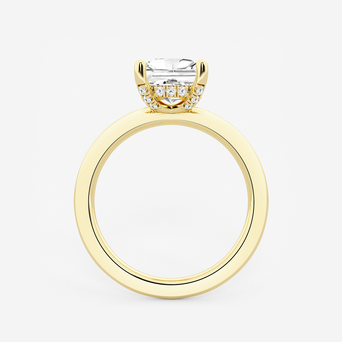 Additional Image 1 for  1 5/8 ctw Princess Lab Grown Diamond Hidden Halo Engagement Ring