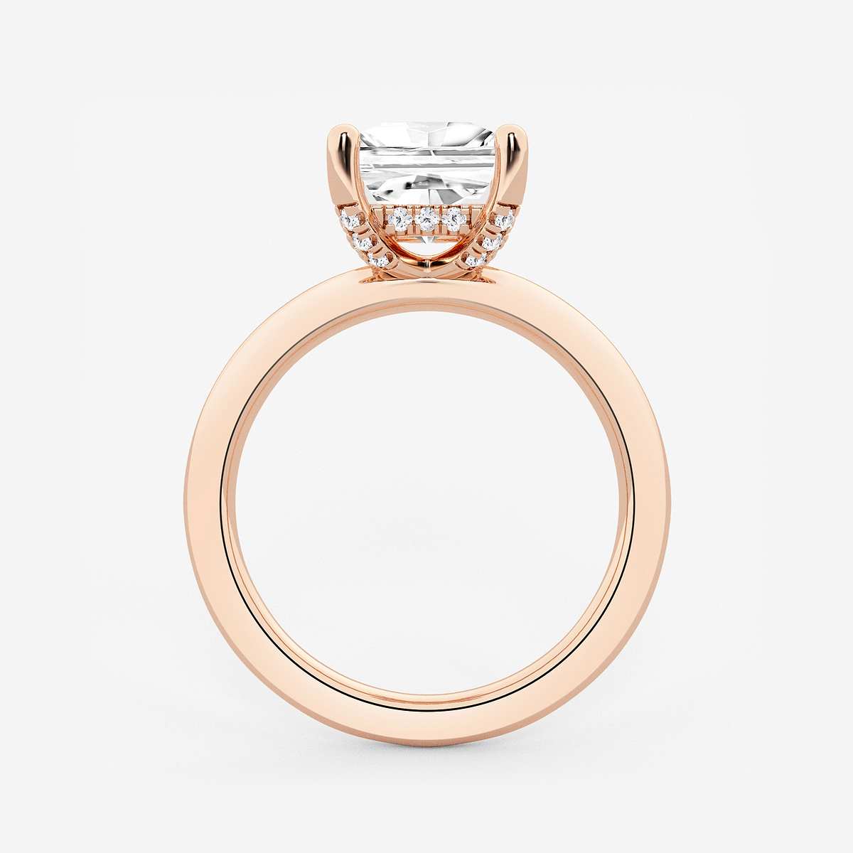 Additional Image 1 for  2 1/10 ctw Princess Lab Grown Diamond Hidden Halo Engagement Ring