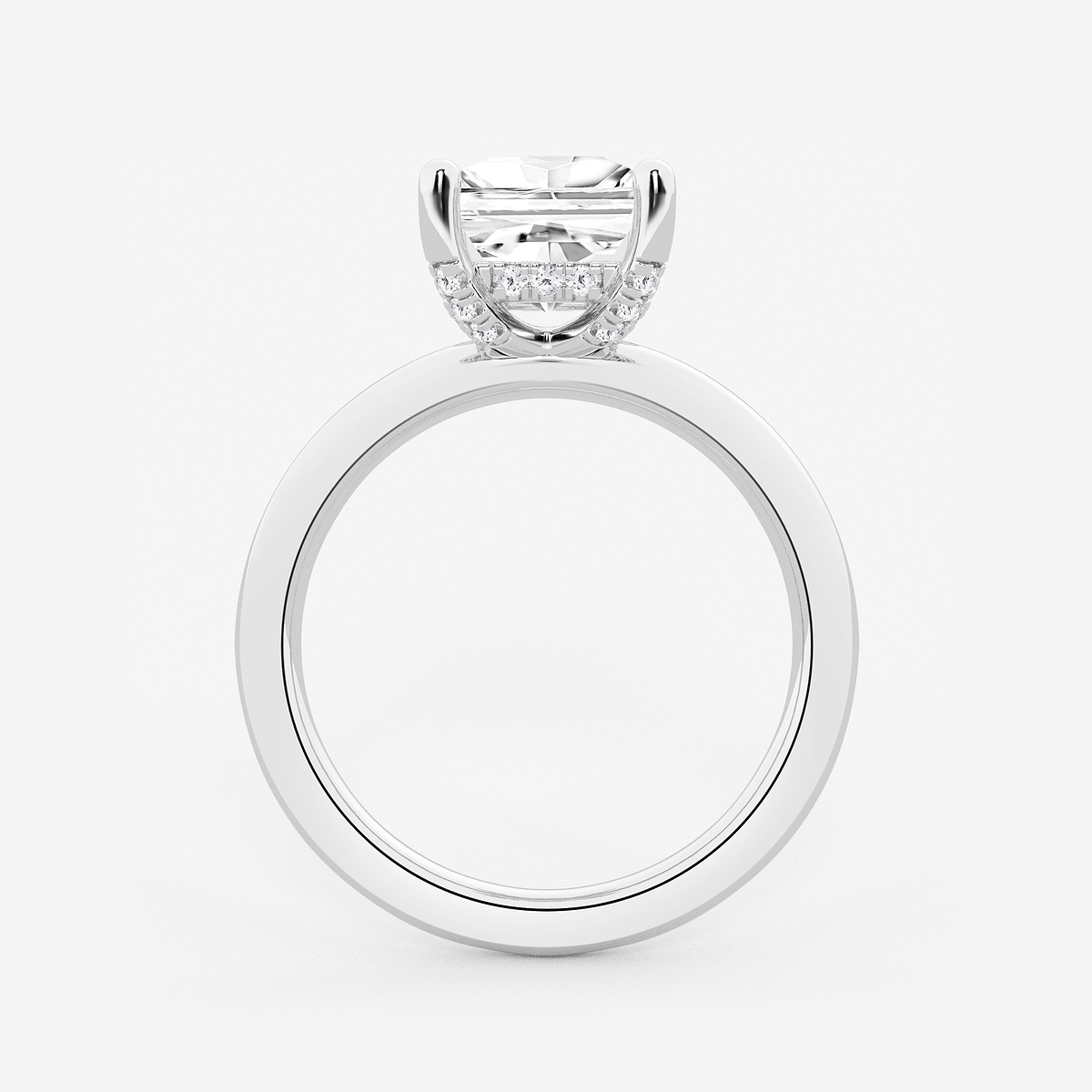 Additional Image 1 for  2 1/10 ctw Princess Lab Grown Diamond Hidden Halo Engagement Ring