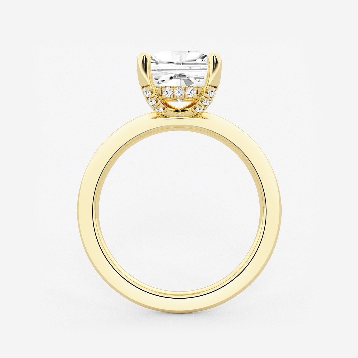 Additional Image 1 for  2 1/10 ctw Princess Lab Grown Diamond Hidden Halo Engagement Ring