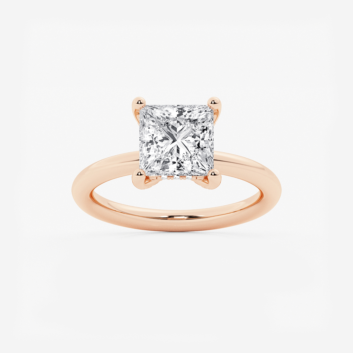 2 5/8 ctw Princess Lab Grown Diamond Hidden Halo Engagement Ring