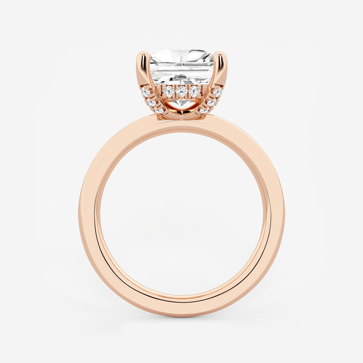 Additional Image 1 for  2 5/8 ctw Princess Lab Grown Diamond Hidden Halo Engagement Ring