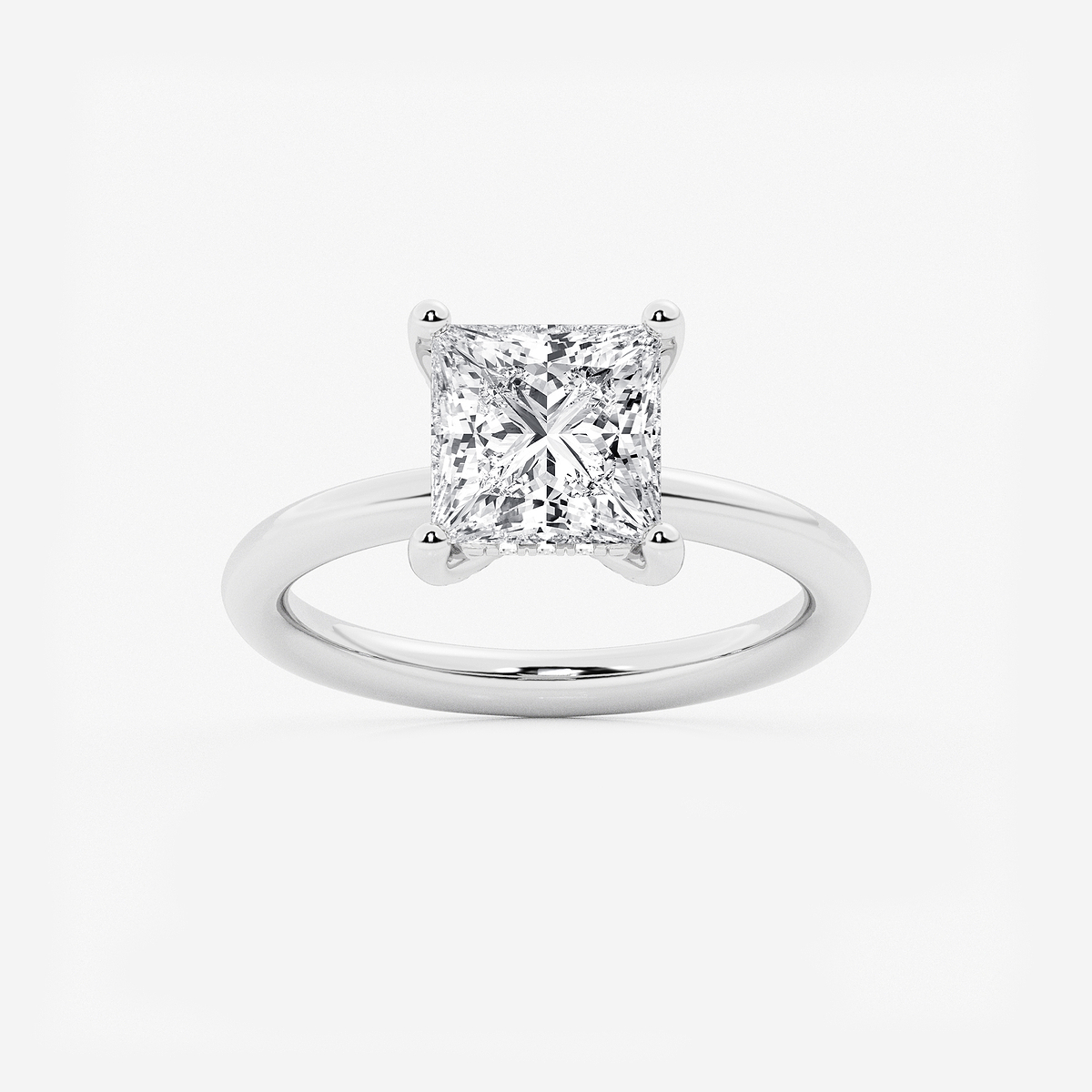 2 5/8 ctw Princess Lab Grown Diamond Hidden Halo Engagement Ring