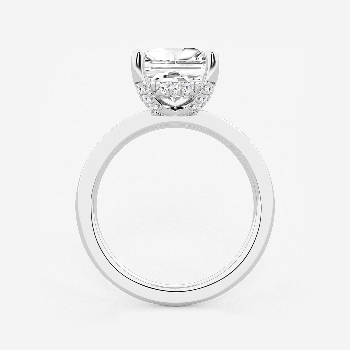 Additional Image 1 for  2 5/8 ctw Princess Lab Grown Diamond Hidden Halo Engagement Ring