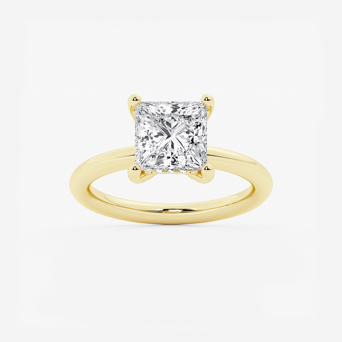 2 5/8 ctw Princess Lab Grown Diamond Hidden Halo Engagement Ring