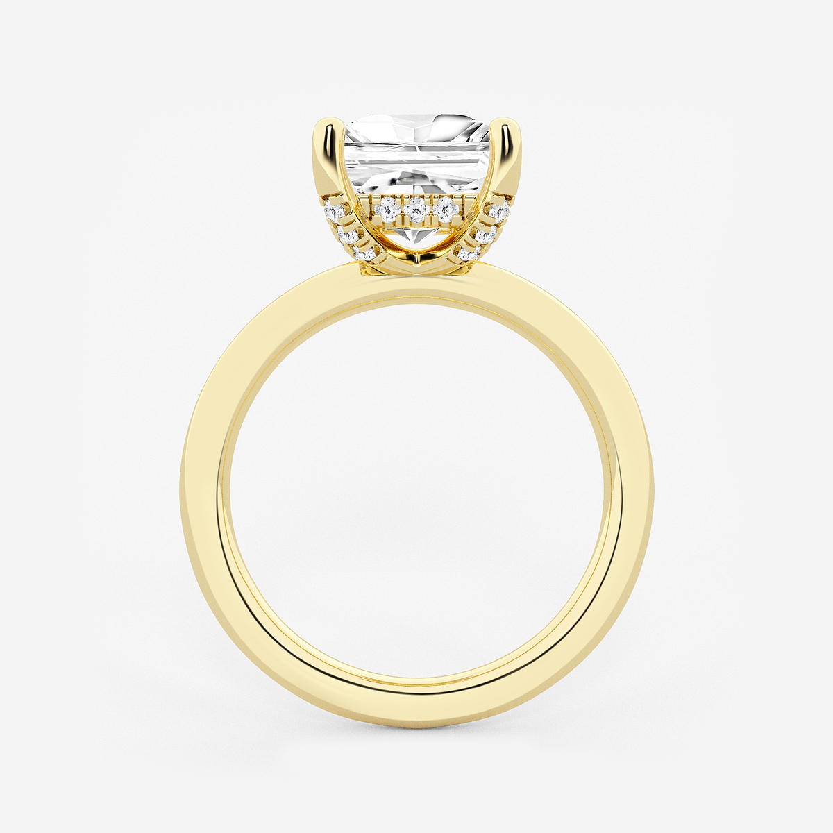 Additional Image 1 for  2 5/8 ctw Princess Lab Grown Diamond Hidden Halo Engagement Ring