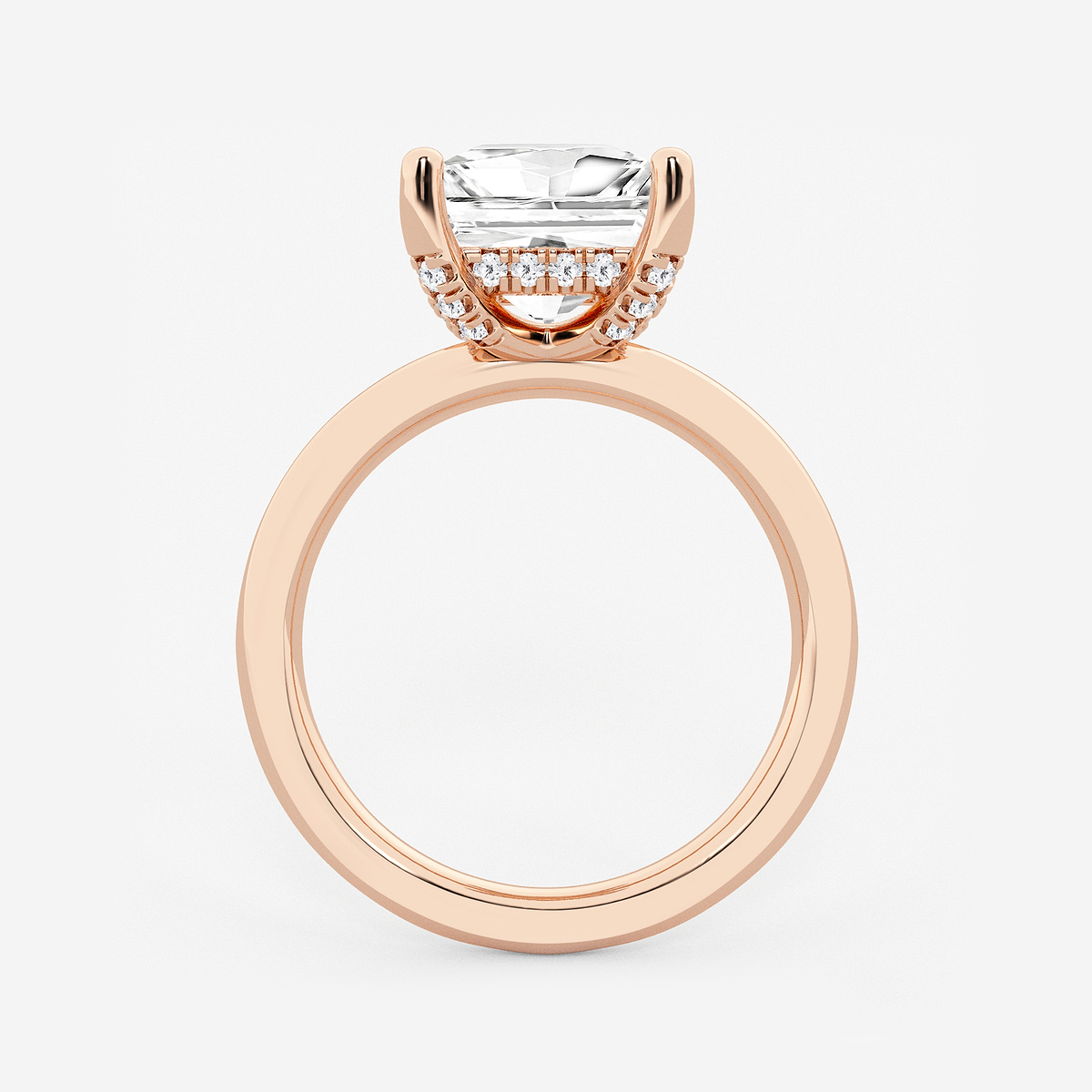 Additional Image 1 for  3 1/8 ctw Princess Lab Grown Diamond Hidden Halo Engagement Ring