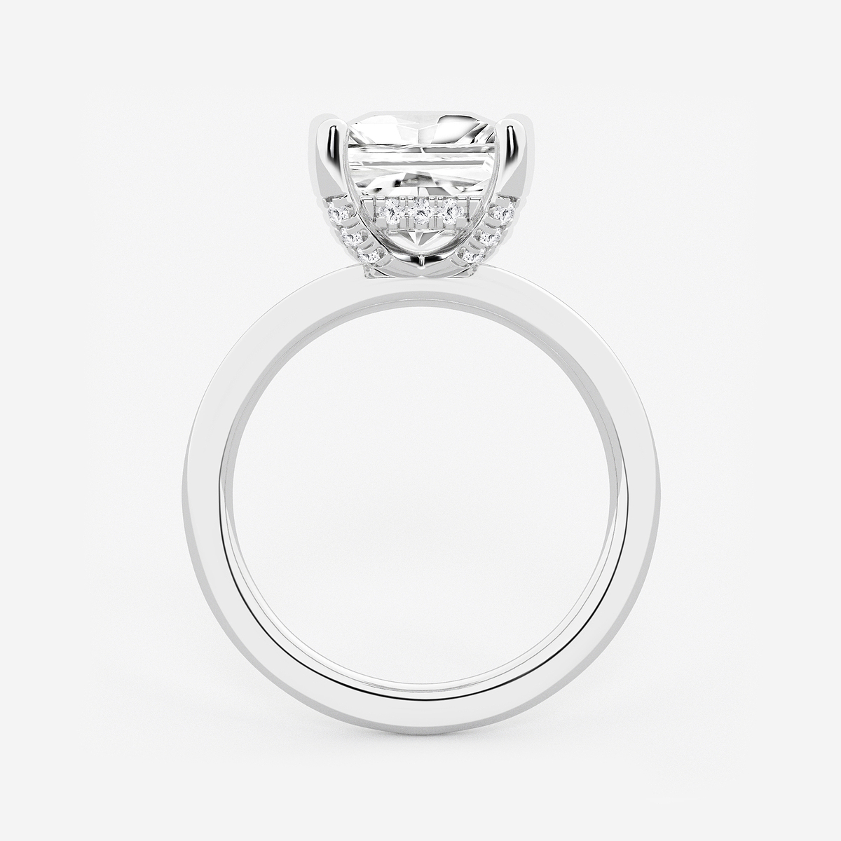 Additional Image 1 for  3 1/8 ctw Princess Lab Grown Diamond Hidden Halo Engagement Ring