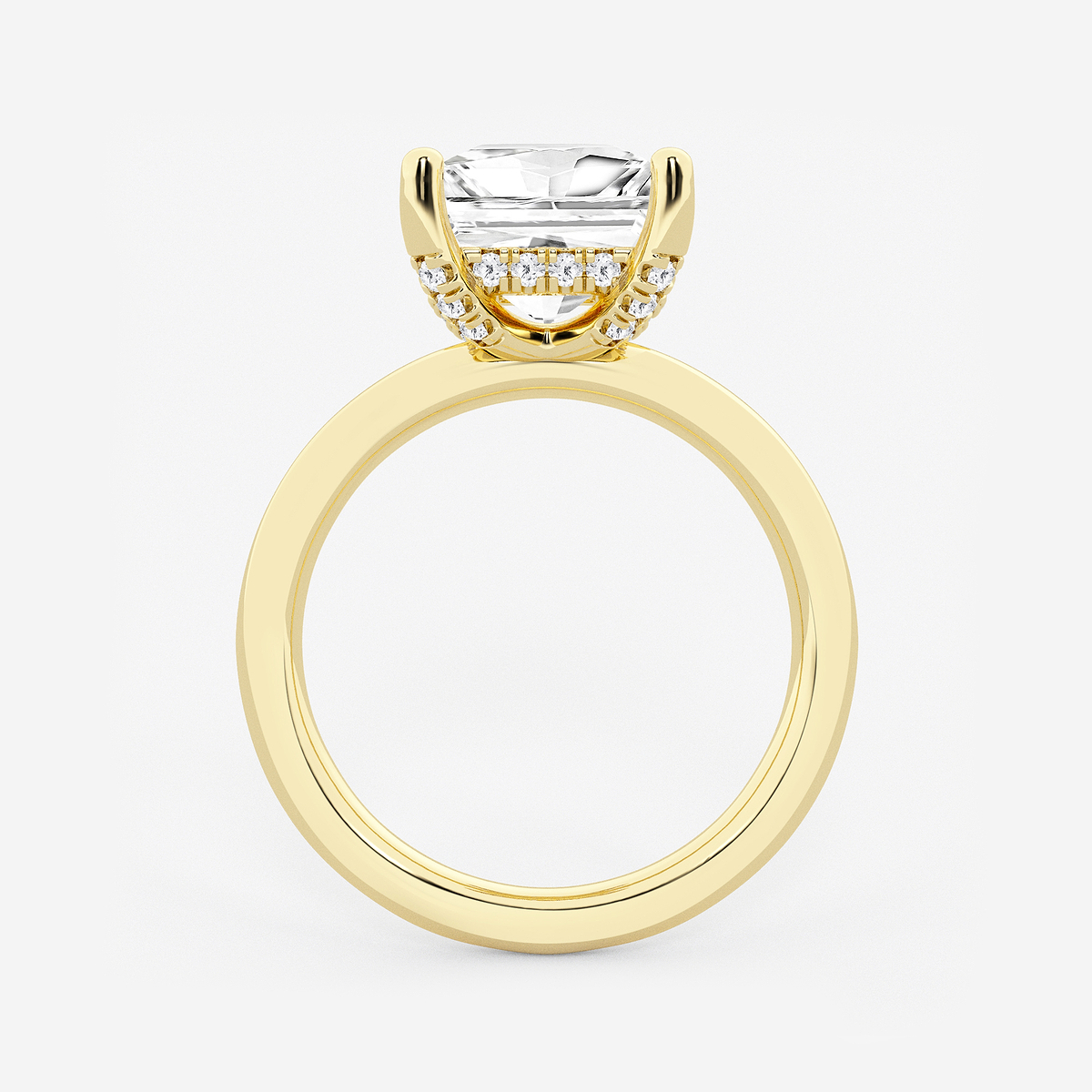 Additional Image 1 for  3 1/8 ctw Princess Lab Grown Diamond Hidden Halo Engagement Ring