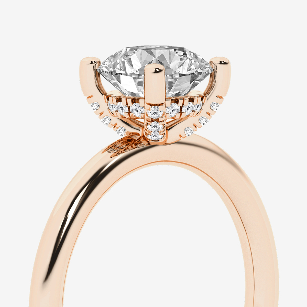 Additional Image 2 for  1 5/8 ctw Round Lab Grown Diamond Hidden Halo Engagement Ring