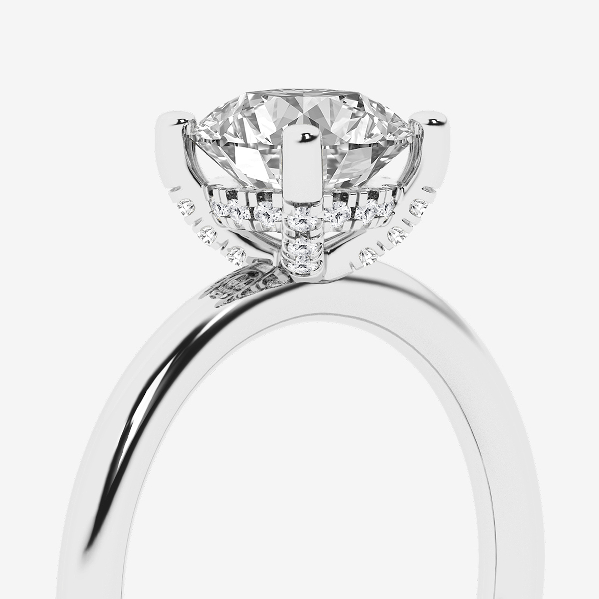 Additional Image 2 for  1 5/8 ctw Round Lab Grown Diamond Hidden Halo Engagement Ring