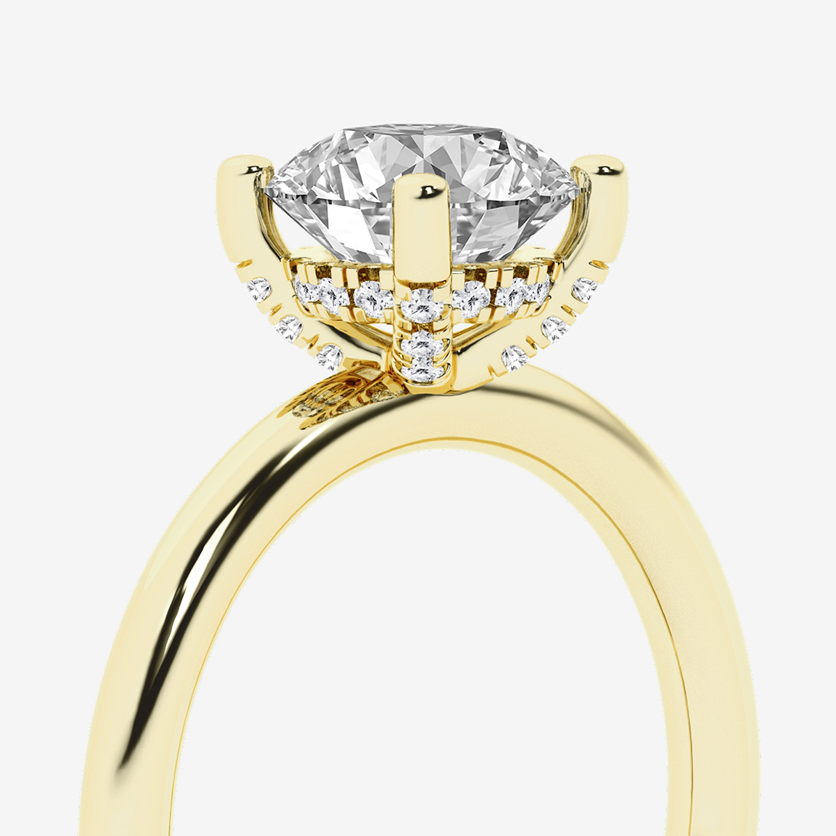 Additional Image 2 for  1 5/8 ctw Round Lab Grown Diamond Hidden Halo Engagement Ring