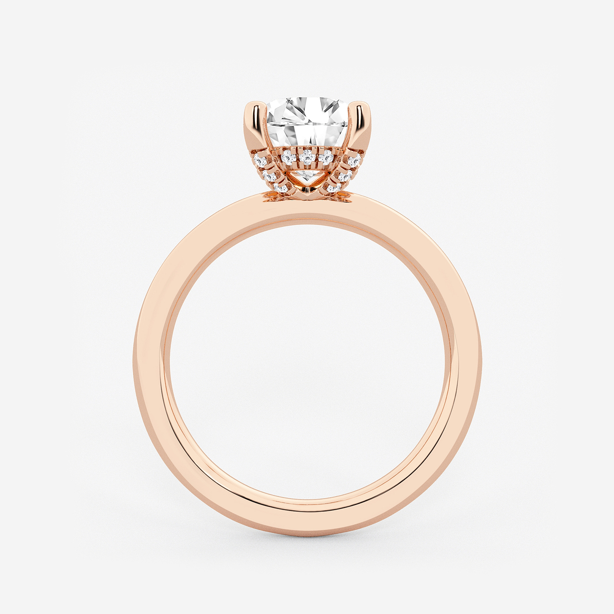 Additional Image 1 for  2 1/10 ctw Round Lab Grown Diamond Hidden Halo Engagement Ring