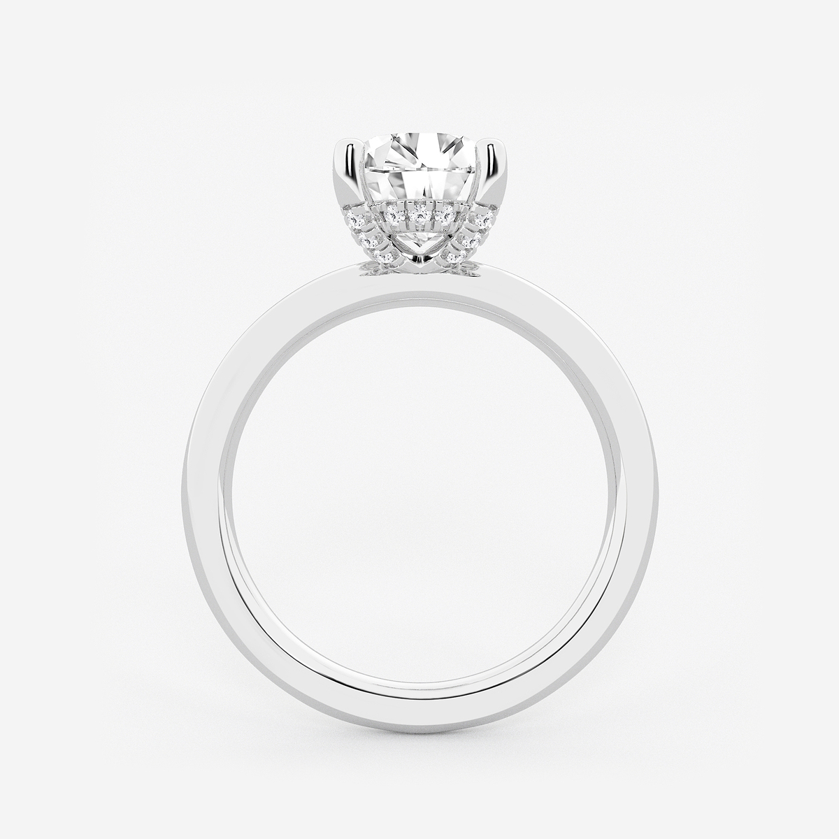 Additional Image 1 for  2 1/10 ctw Round Lab Grown Diamond Hidden Halo Engagement Ring