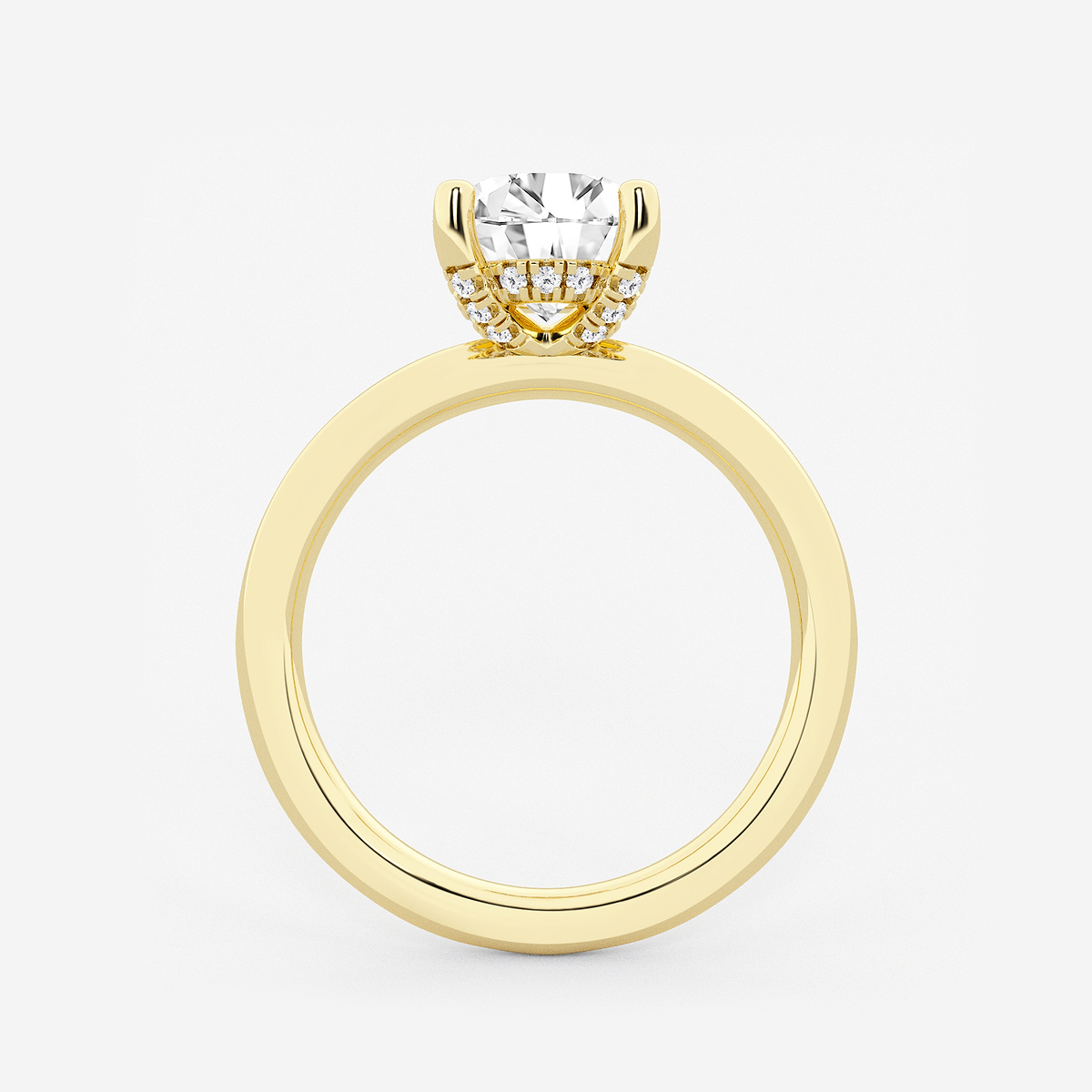 Additional Image 1 for  2 1/10 ctw Round Lab Grown Diamond Hidden Halo Engagement Ring