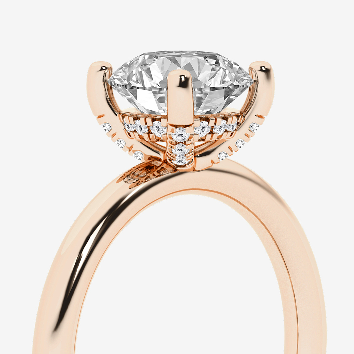 Additional Image 2 for  2 1/10 ctw Round Lab Grown Diamond Hidden Halo Engagement Ring